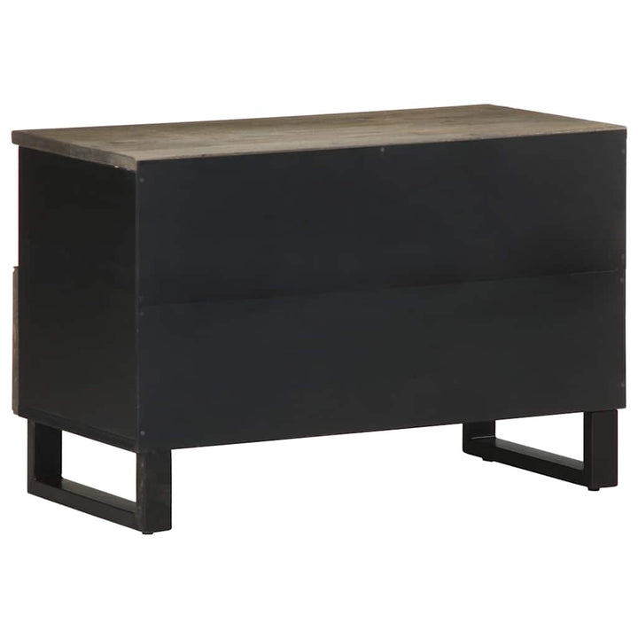 Tv-Bänk Svart 70X33X46 Cm Massivt Mangoträ