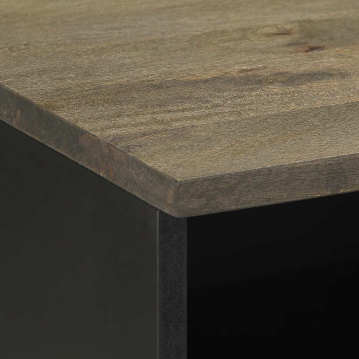 Tv-Bänk Svart 70X33X46 Cm Massivt Mangoträ