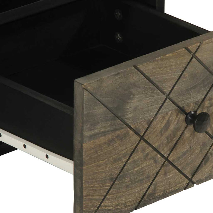 Tv-Bänk Svart 70X33X46 Cm Massivt Mangoträ