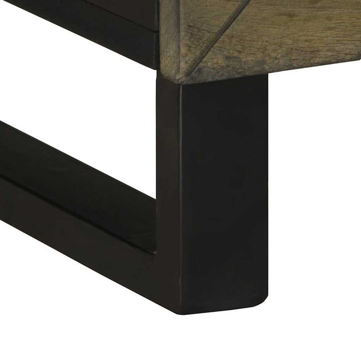 Tv-Bänk Svart 70X33X46 Cm Massivt Mangoträ