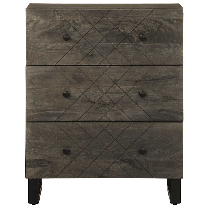 Skänk Svart 60X33X75 Cm Massivt Mangoträ