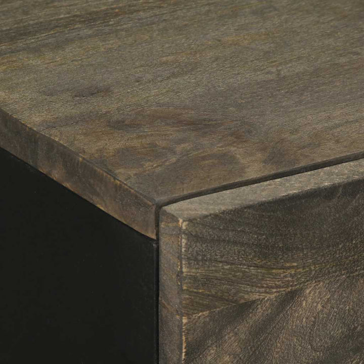 Skänk Svart 60X33X75 Cm Massivt Mangoträ