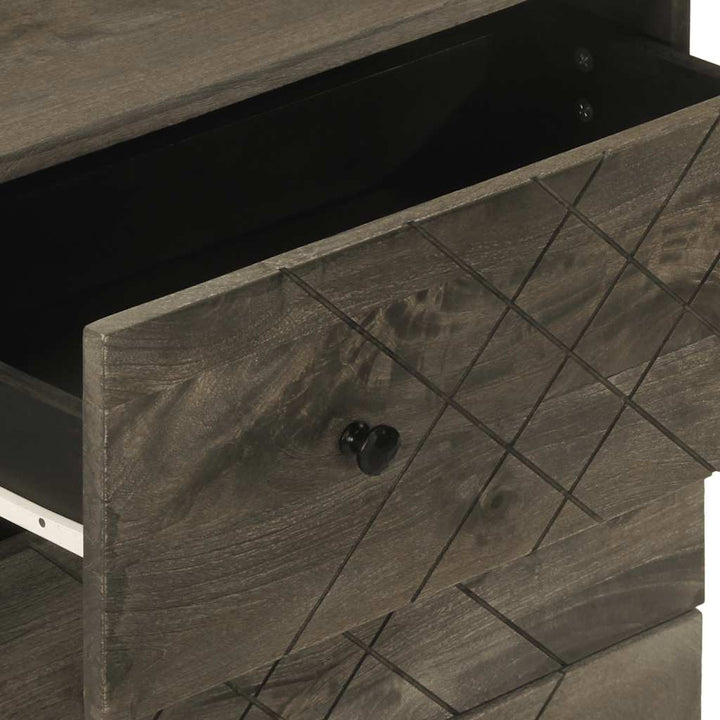 Skänk Svart 60X33X75 Cm Massivt Mangoträ