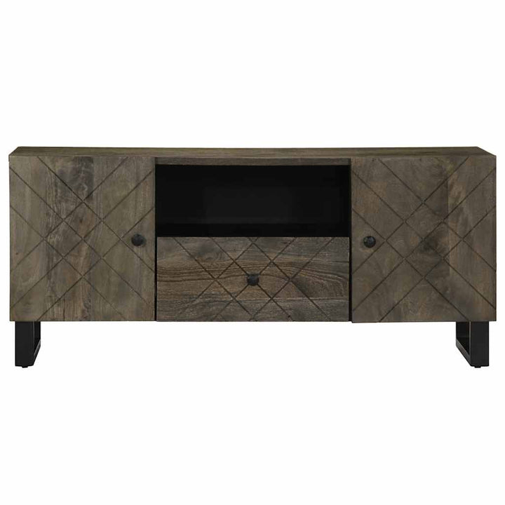 Tv-Bänk Svart 105X33X46 Cm Massivt Mangoträ