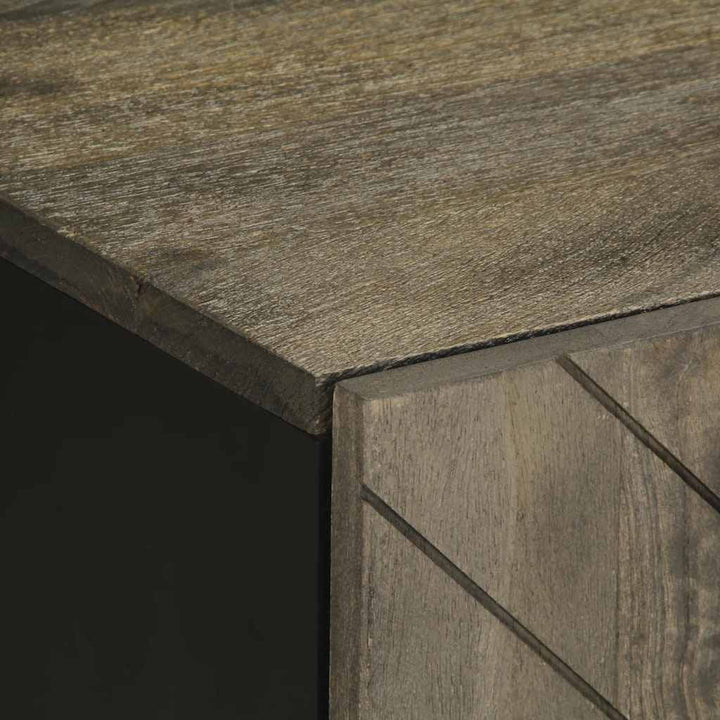 Tv-Bänk Svart 105X33X46 Cm Massivt Mangoträ