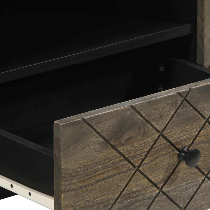 Tv-Bänk Svart 105X33X46 Cm Massivt Mangoträ