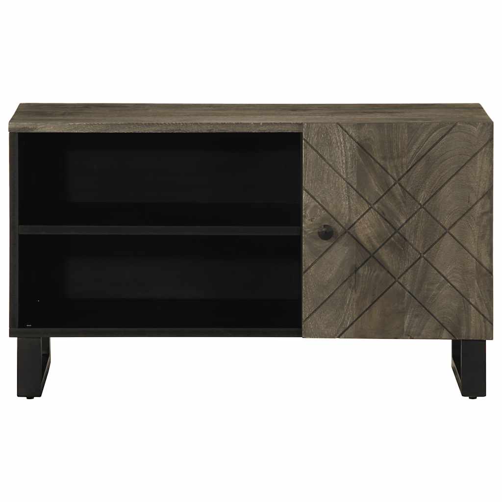 Tv-Bänk Svart 80X33X46 Cm Massivt Mangoträ
