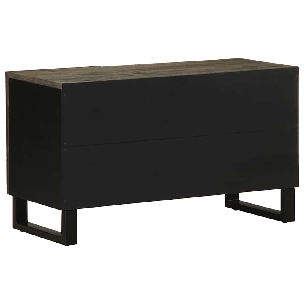 Tv-Bänk Svart 80X33X46 Cm Massivt Mangoträ