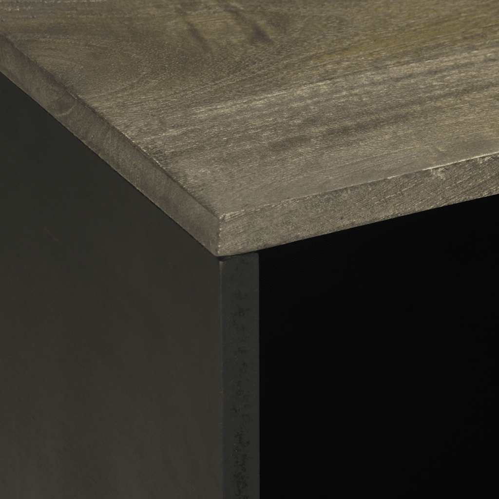 Tv-Bänk Svart 80X33X46 Cm Massivt Mangoträ