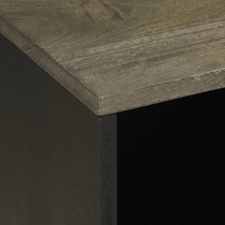 Tv-Bänk Svart 80X33X46 Cm Massivt Mangoträ