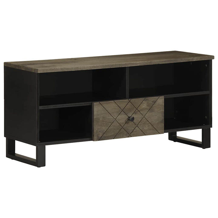 Tv-Bänk Svart 100X33X46 Cm Massivt Mangoträ