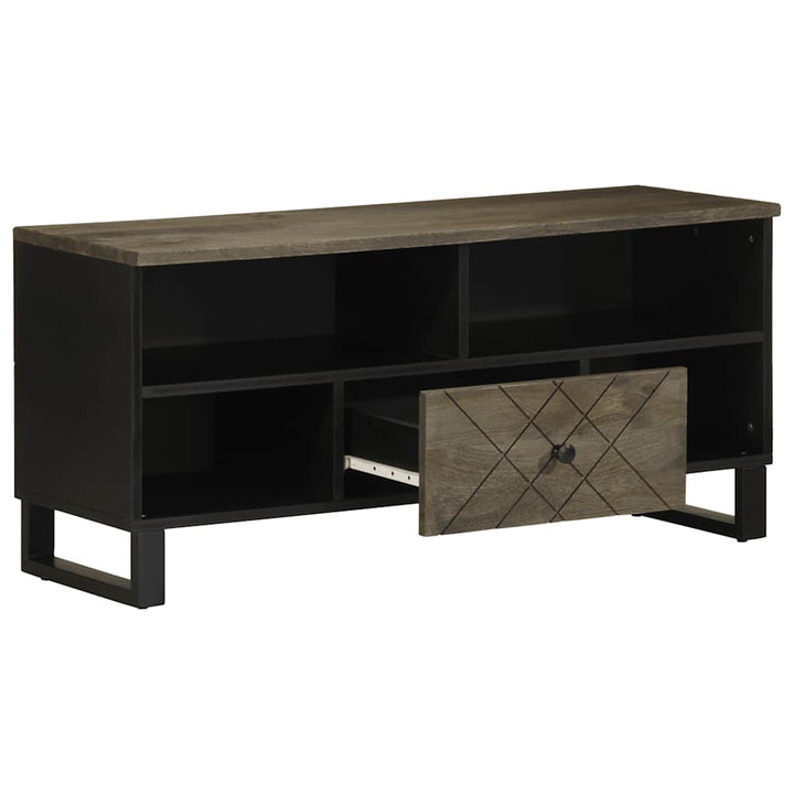 Tv-Bänk Svart 100X33X46 Cm Massivt Mangoträ