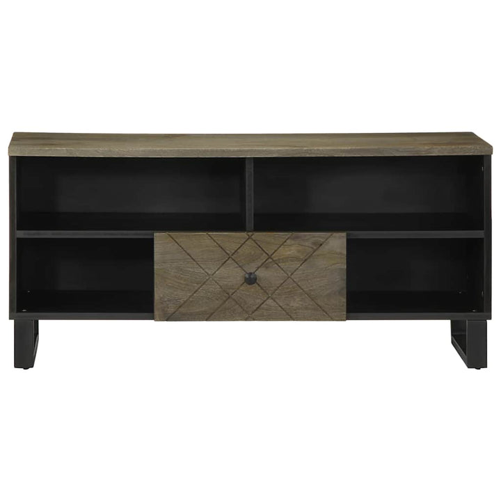 Tv-Bänk Svart 100X33X46 Cm Massivt Mangoträ