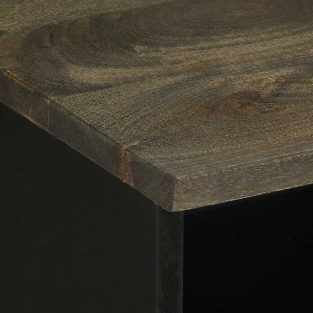 Tv-Bänk Svart 100X33X46 Cm Massivt Mangoträ