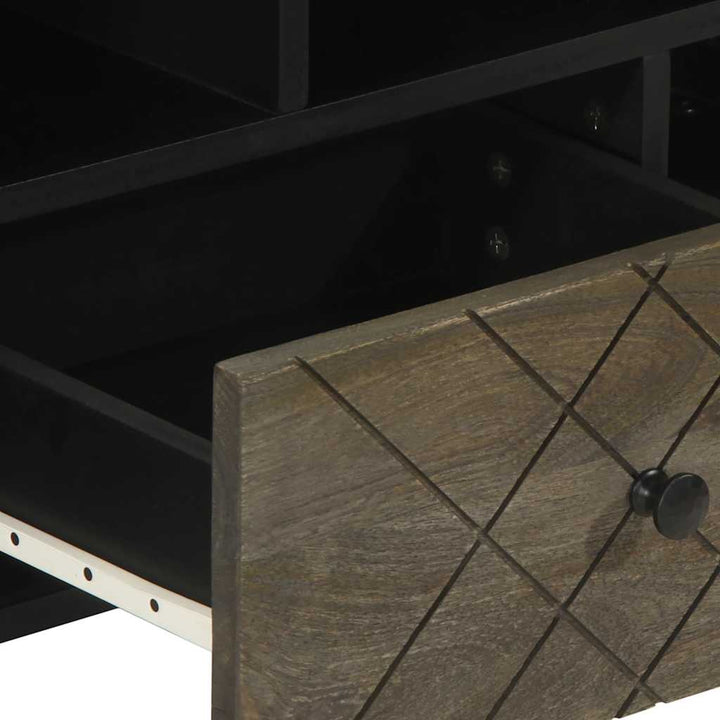 Tv-Bänk Svart 100X33X46 Cm Massivt Mangoträ