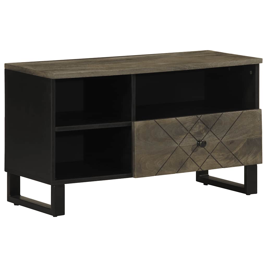 Tv-Bänk Svart 80X33X46 Cm Massivt Mangoträ
