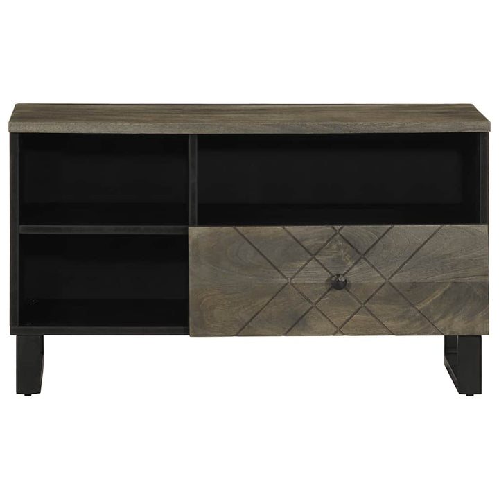 Tv-Bänk Svart 80X33X46 Cm Massivt Mangoträ
