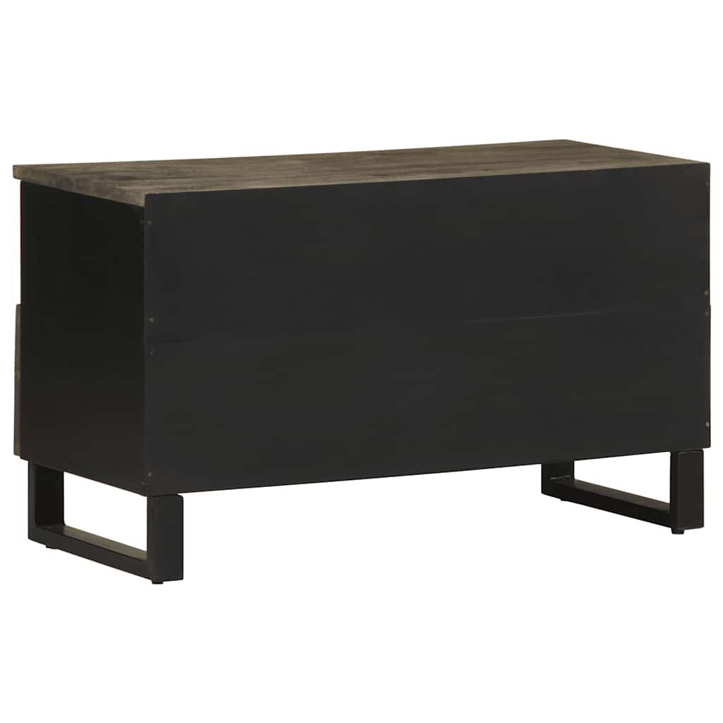 Tv-Bänk Svart 80X33X46 Cm Massivt Mangoträ