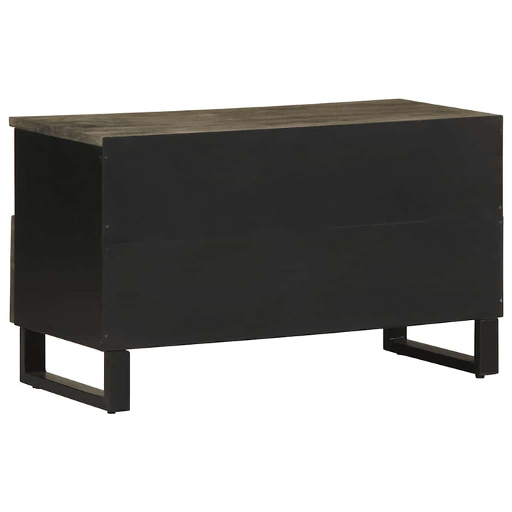 Tv-Bänk Svart 80X33X46 Cm Massivt Mangoträ