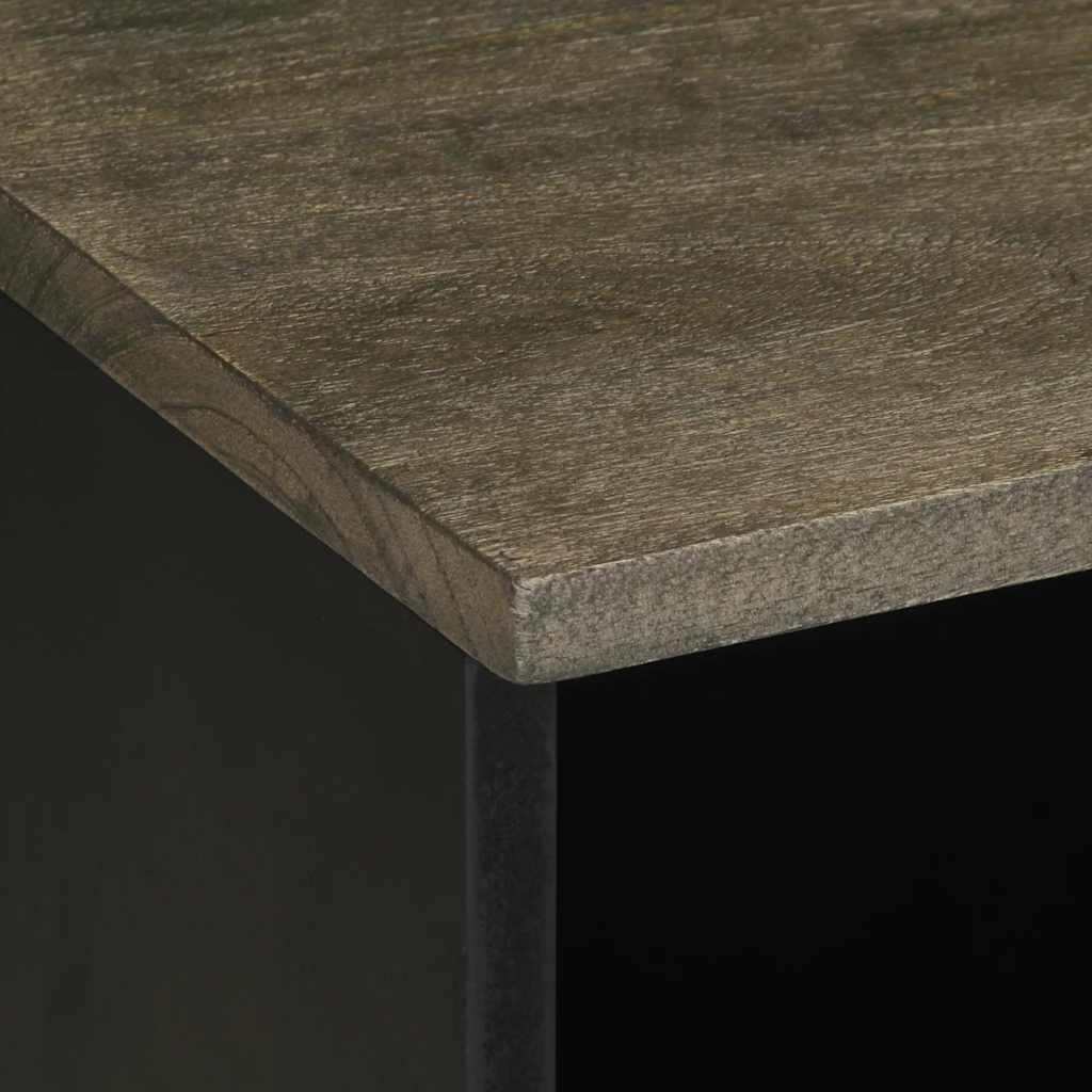 Tv-Bänk Svart 80X33X46 Cm Massivt Mangoträ