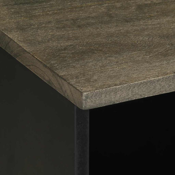 Tv-Bänk Svart 80X33X46 Cm Massivt Mangoträ