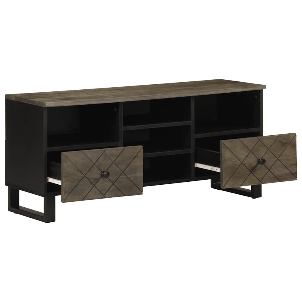 Tv-Bänk Svart 100X33X46 Cm Massivt Mangoträ