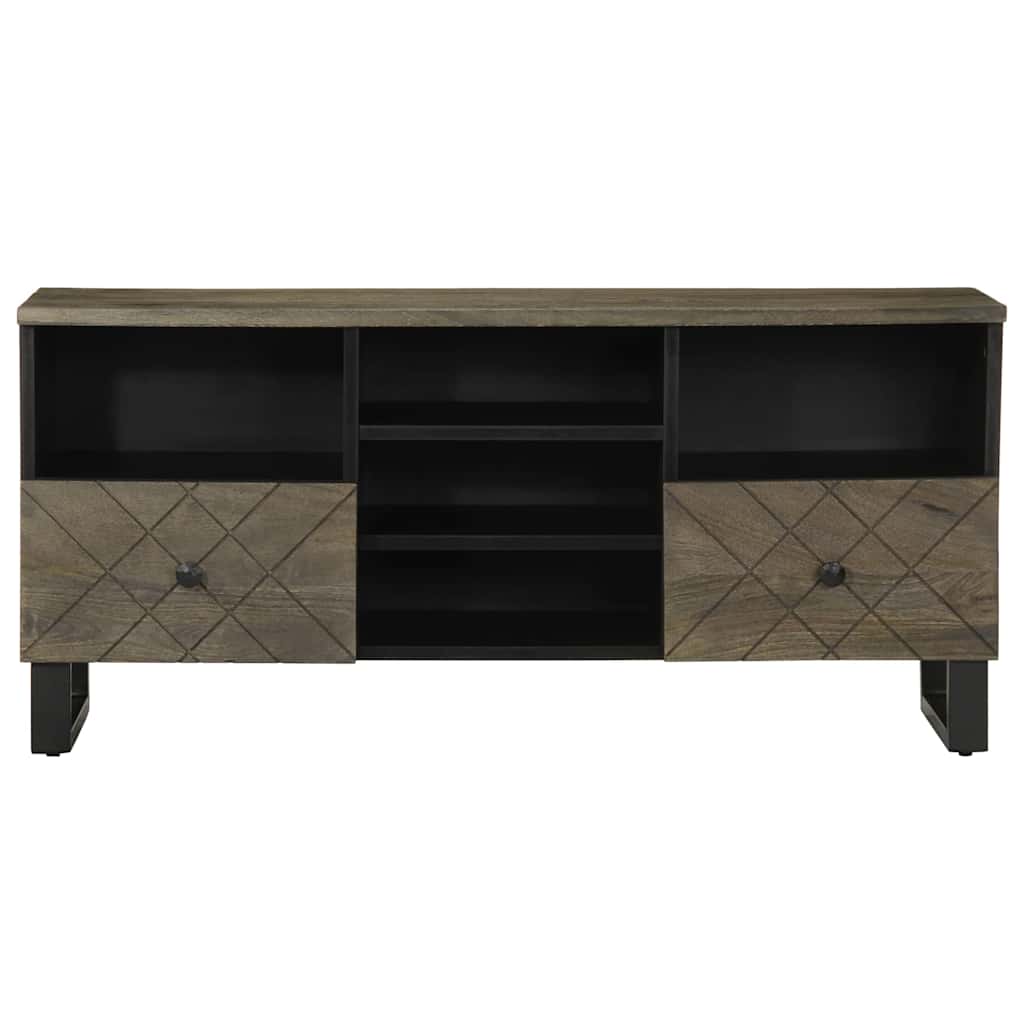 Tv-Bänk Svart 100X33X46 Cm Massivt Mangoträ