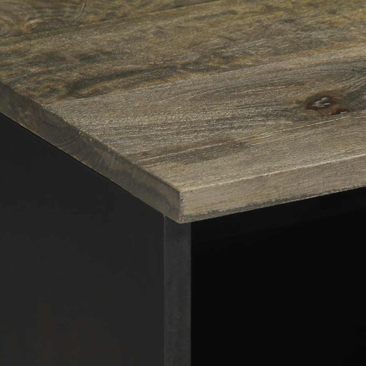Tv-Bänk Svart 100X33X46 Cm Massivt Mangoträ