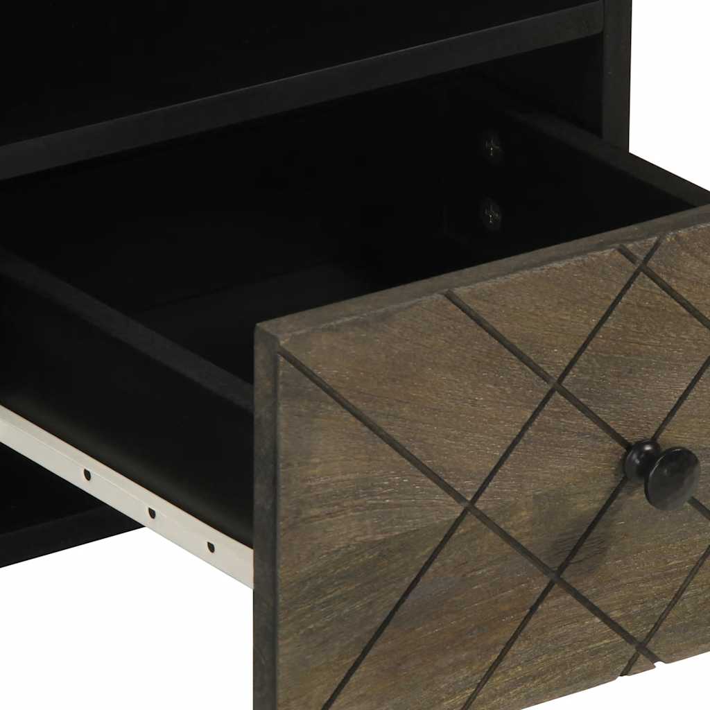 Tv-Bänk Svart 100X33X46 Cm Massivt Mangoträ
