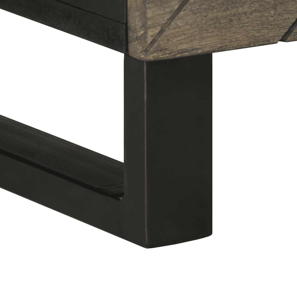 Tv-Bänk Svart 100X33X46 Cm Massivt Mangoträ