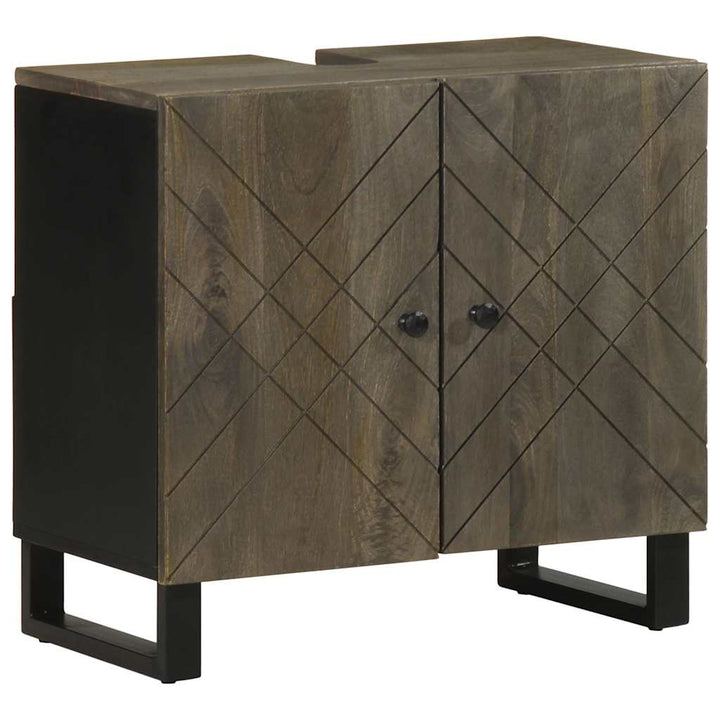 Tvättställsskåp Svart 62X33X58 Cm Massivt Mangoträ