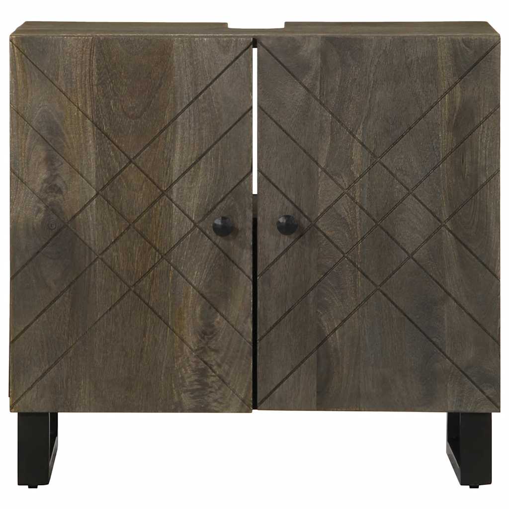 Tvättställsskåp Svart 62X33X58 Cm Massivt Mangoträ