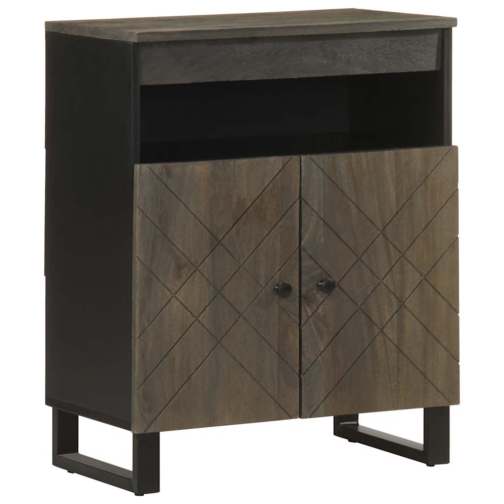 Skänk Svart 60X33X75 Cm Massivt Mangoträ