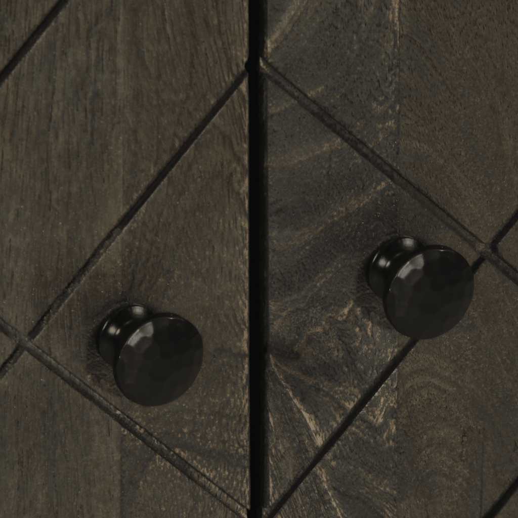Skänk Svart 60X33X75 Cm Massivt Mangoträ