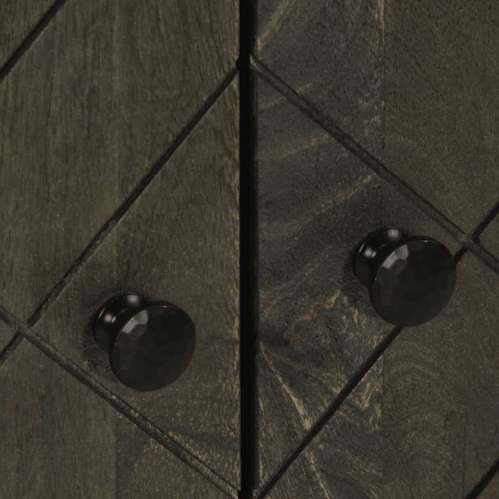 Skänk Svart 60X33X75 Cm Massivt Mangoträ