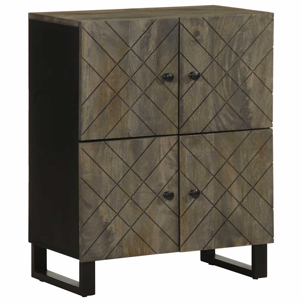 Skänk Svart 60X33X75 Cm Massivt Mangoträ