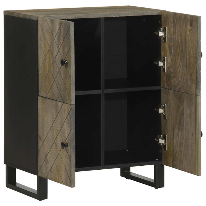 Skänk Svart 60X33X75 Cm Massivt Mangoträ