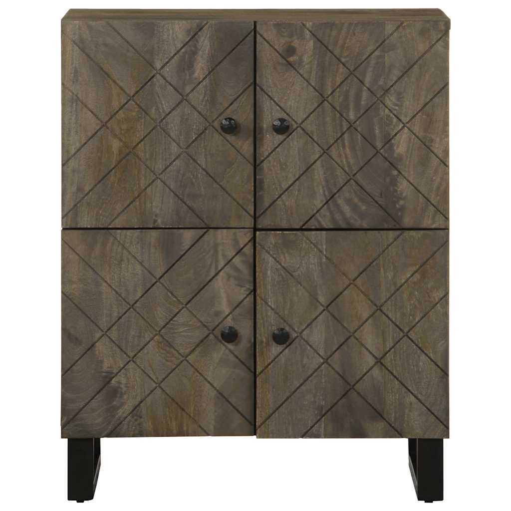 Skänk Svart 60X33X75 Cm Massivt Mangoträ