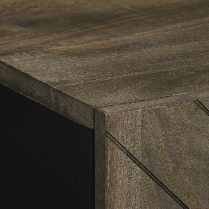 Skänk Svart 60X33X75 Cm Massivt Mangoträ