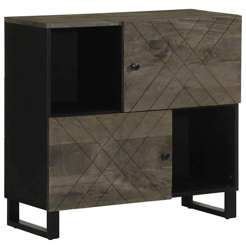 Skänk Svart 80X33X75 Cm Massivt Mangoträ