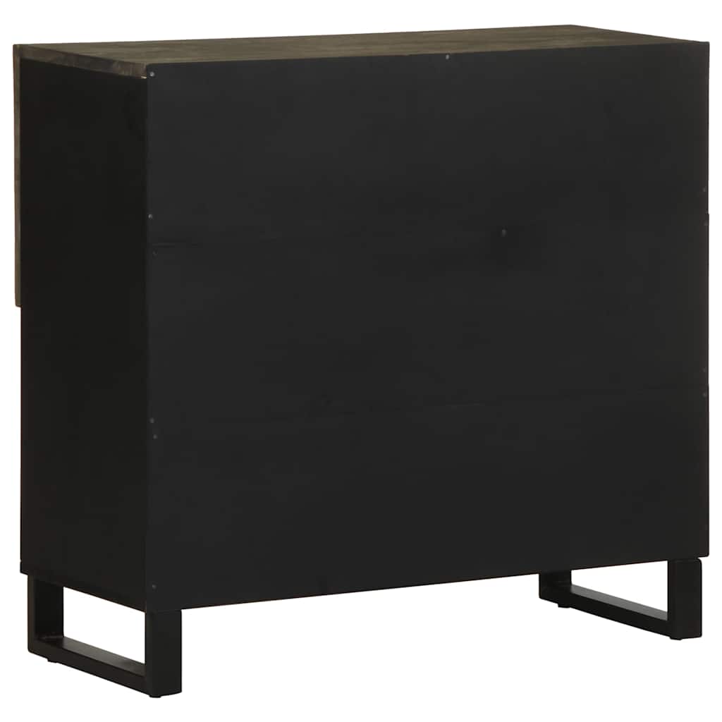 Skänk Svart 80X33X75 Cm Massivt Mangoträ