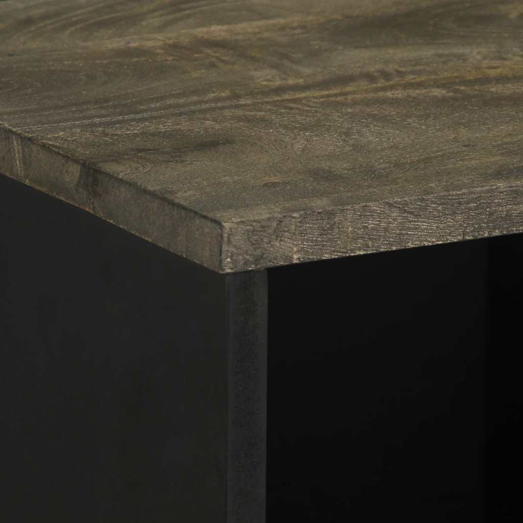 Skänk Svart 80X33X75 Cm Massivt Mangoträ