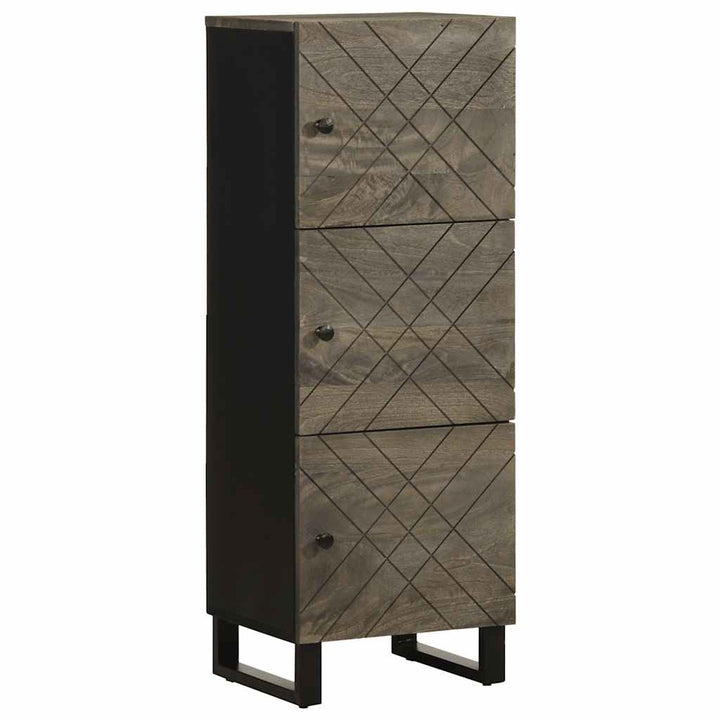 Högskåp Svart 40X33X110 Cm Massivt Mangoträ