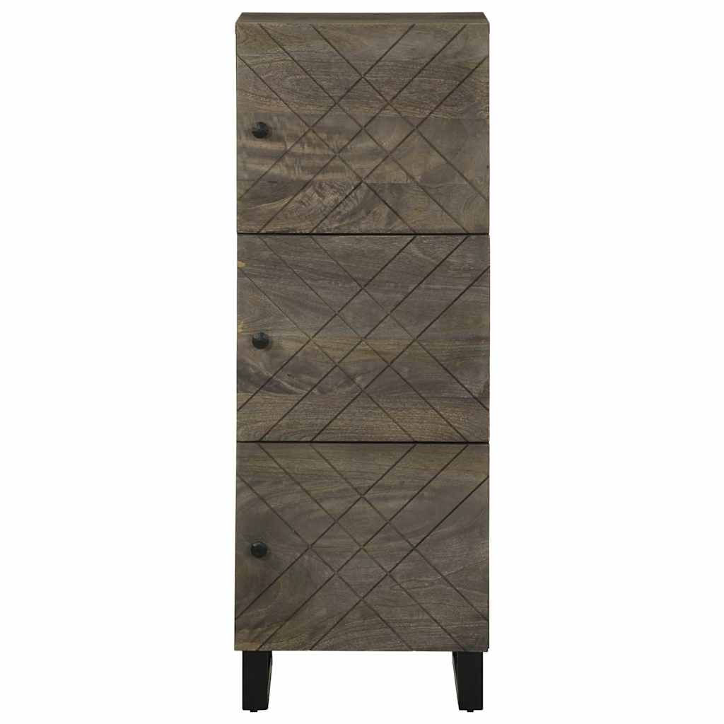Högskåp Svart 40X33X110 Cm Massivt Mangoträ