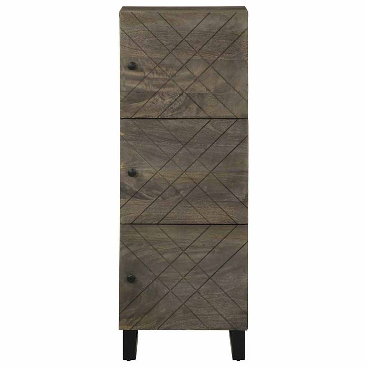 Högskåp Svart 40X33X110 Cm Massivt Mangoträ