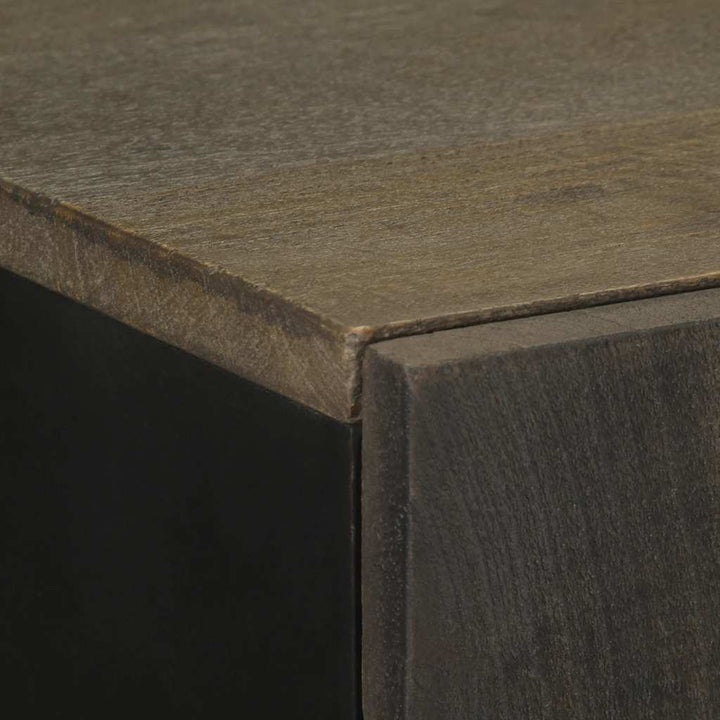 Högskåp Svart 60X33X100 Cm Massivt Mangoträ