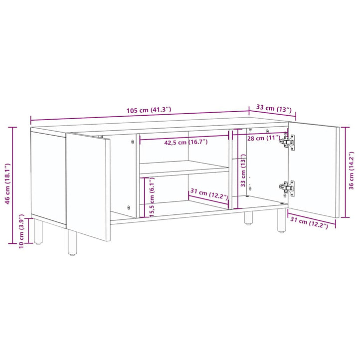 Tv-Skåp 105X33X46 Cm Massivt Trä Akacia