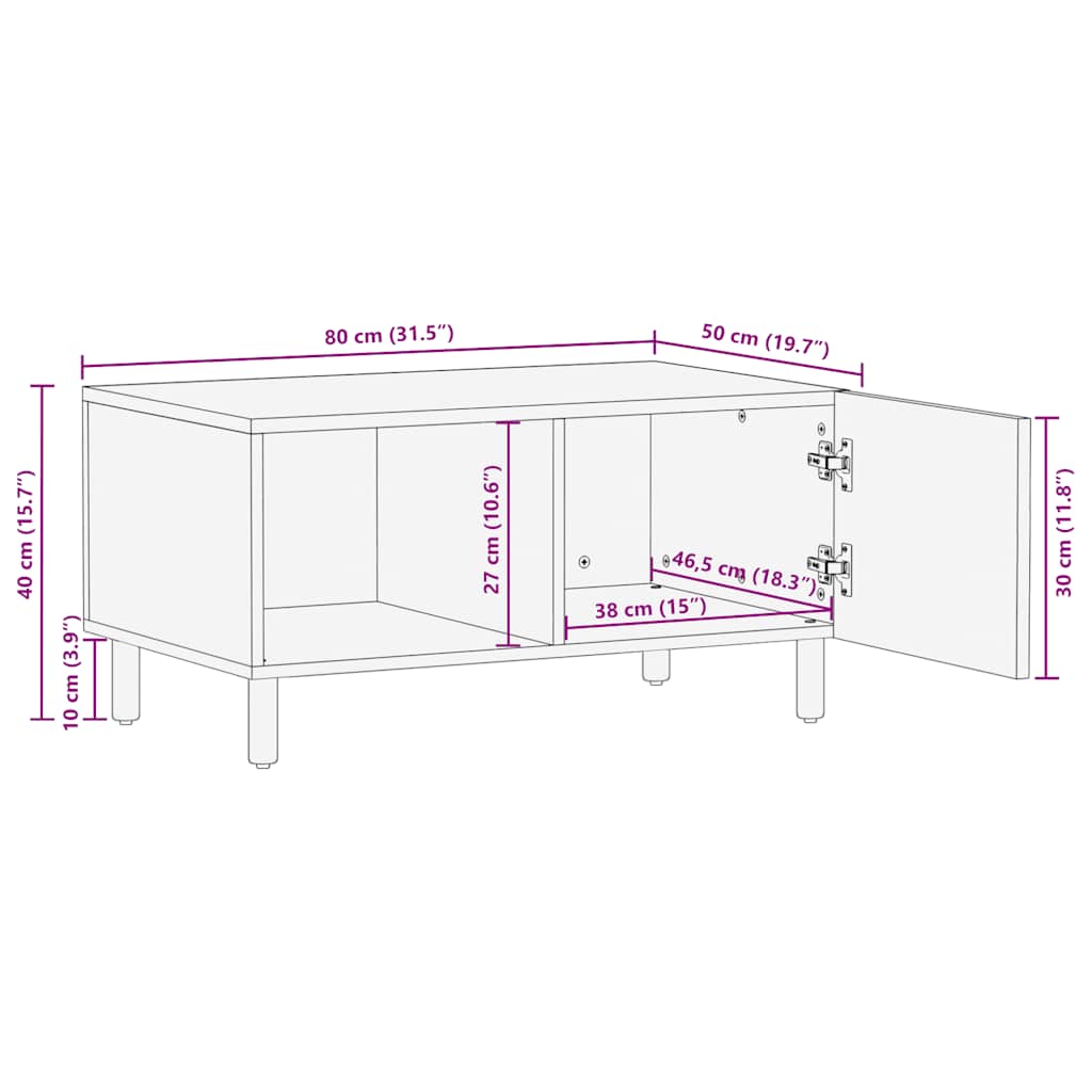 Soffbord 80X50X40 Cm Massivt Trä Akacia