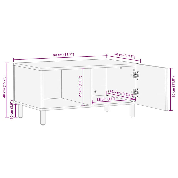 Soffbord 80X50X40 Cm Massivt Trä Akacia
