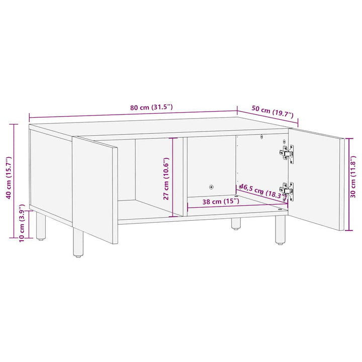 Soffbord 80X50X40 Cm Massivt Trä Akacia